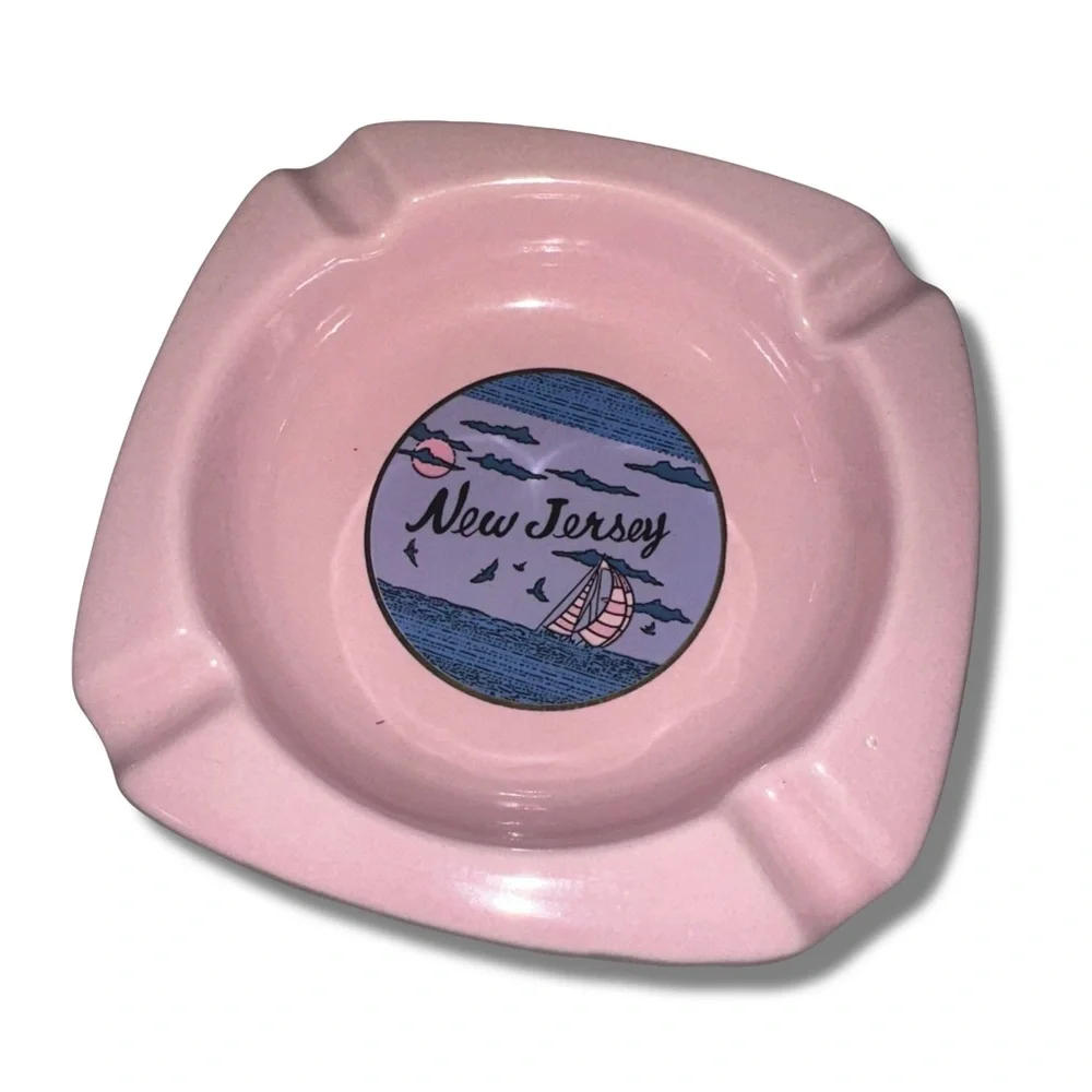 Vtg Ceramic New Jersey Ash Tray